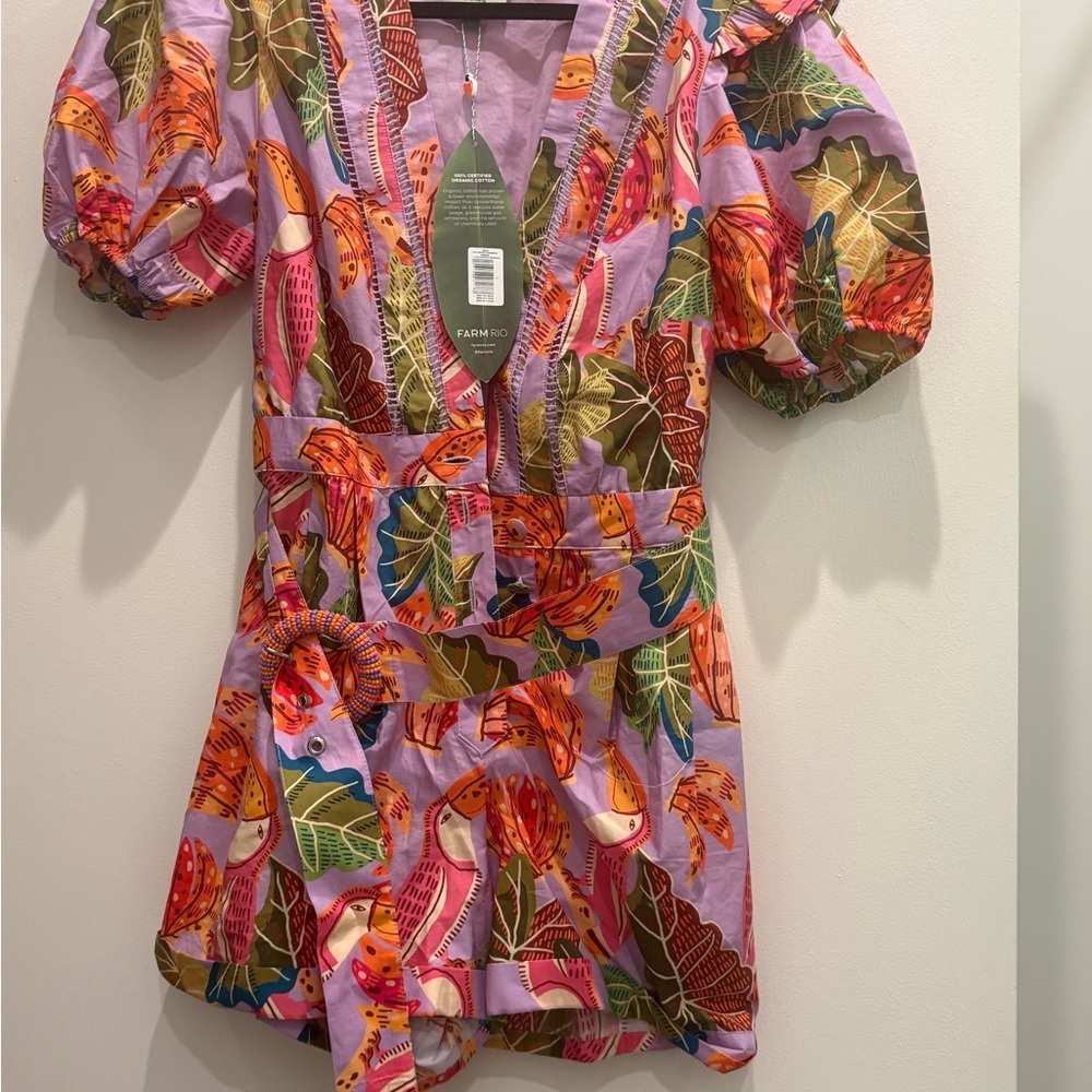 FARM Rio Pink and Green Organic Cotton Dress